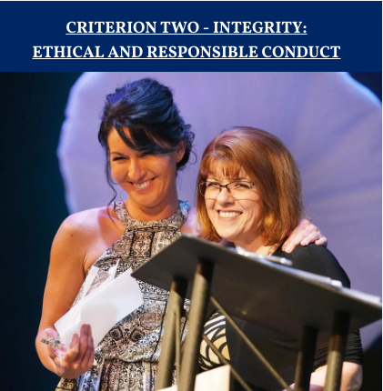 criterion two - integrity: ethical and responsible conduct
