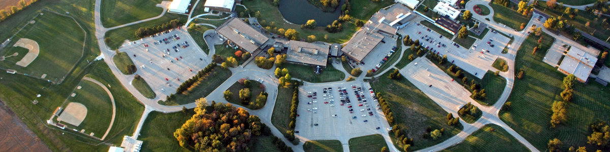 aerial view of campus.